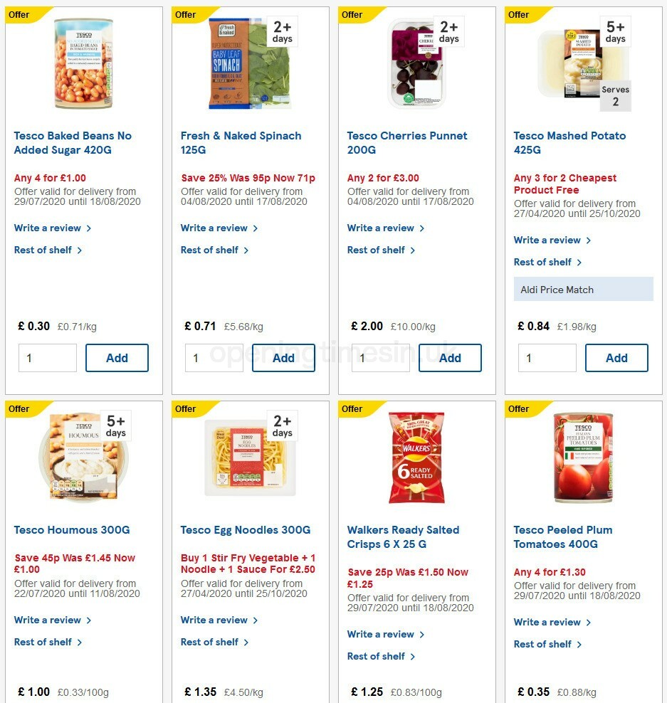 TESCO Offers from 5 August