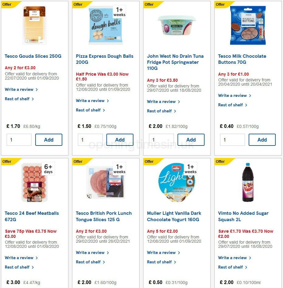TESCO Offers from 12 August