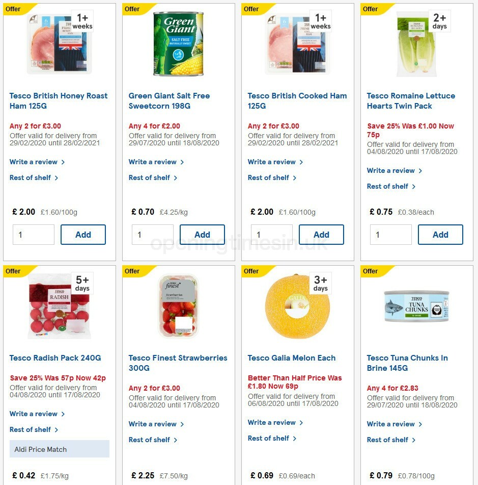 TESCO Offers from 12 August