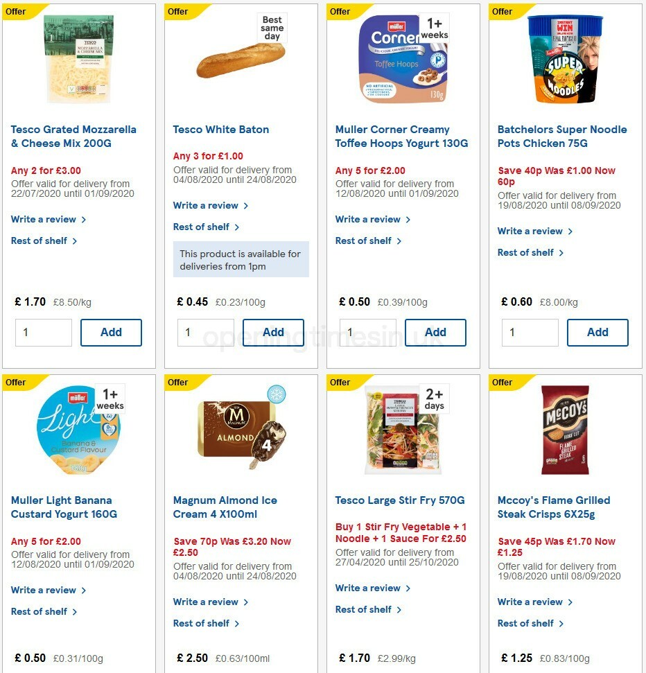 TESCO Offers from 19 August