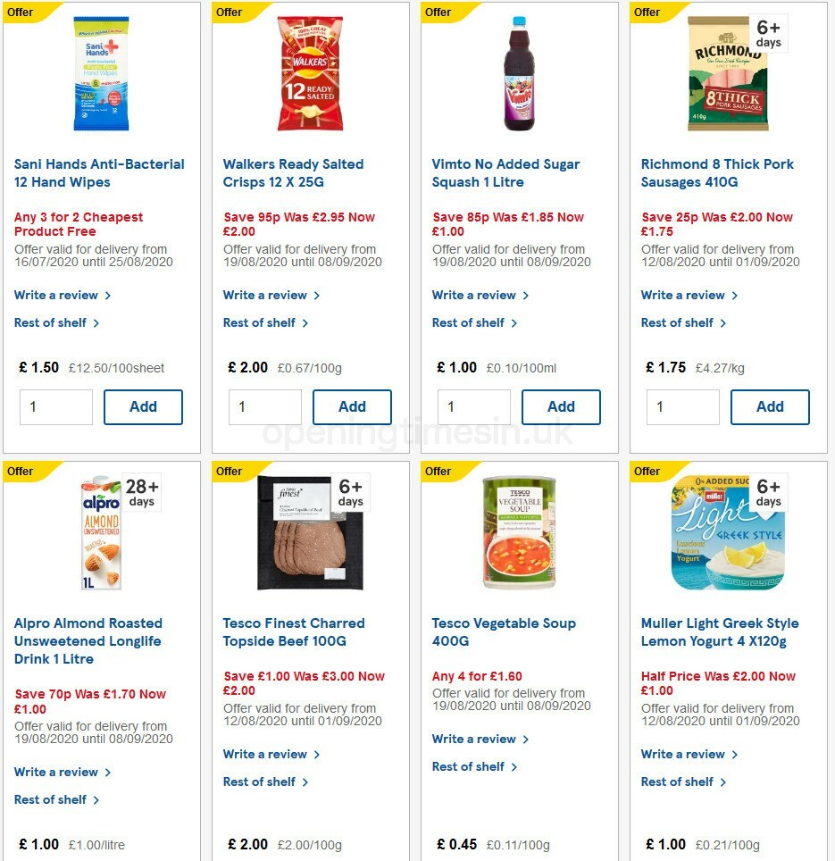 TESCO Offers from 19 August