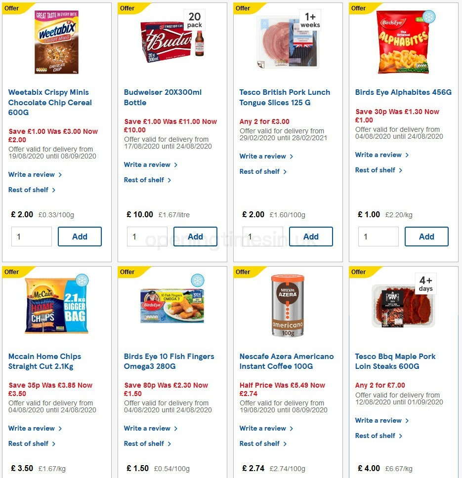 TESCO Offers from 19 August