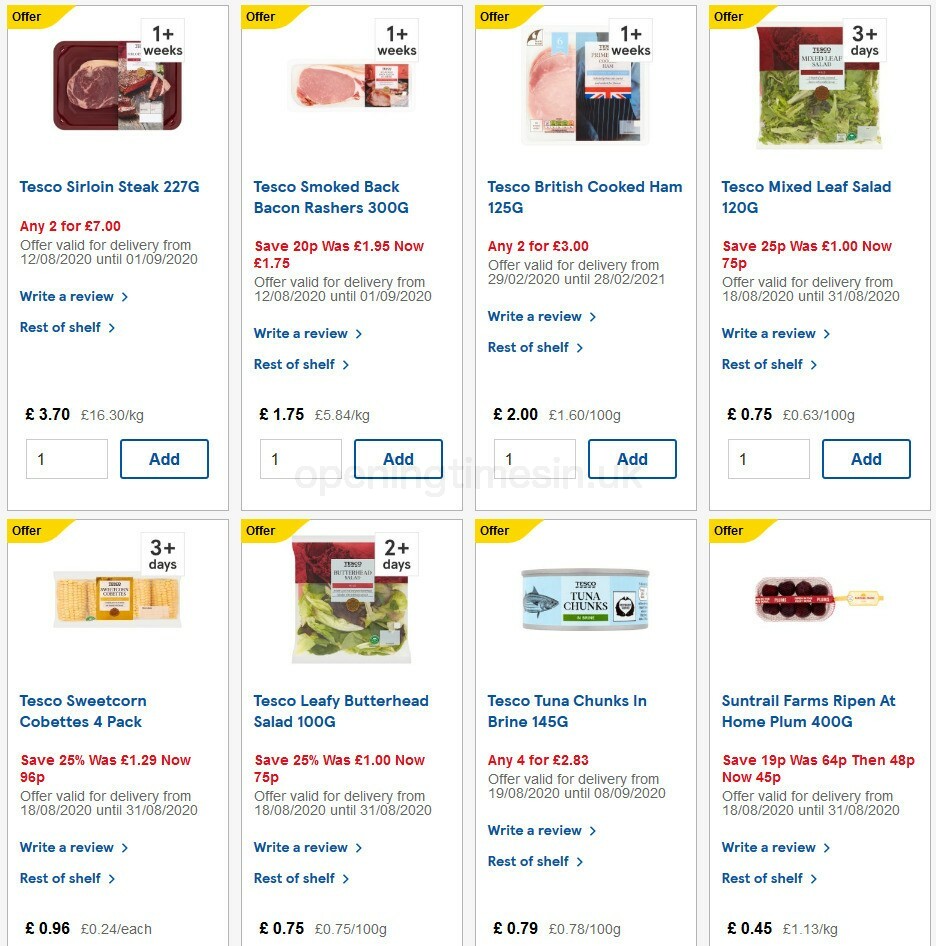 TESCO Offers from 19 August