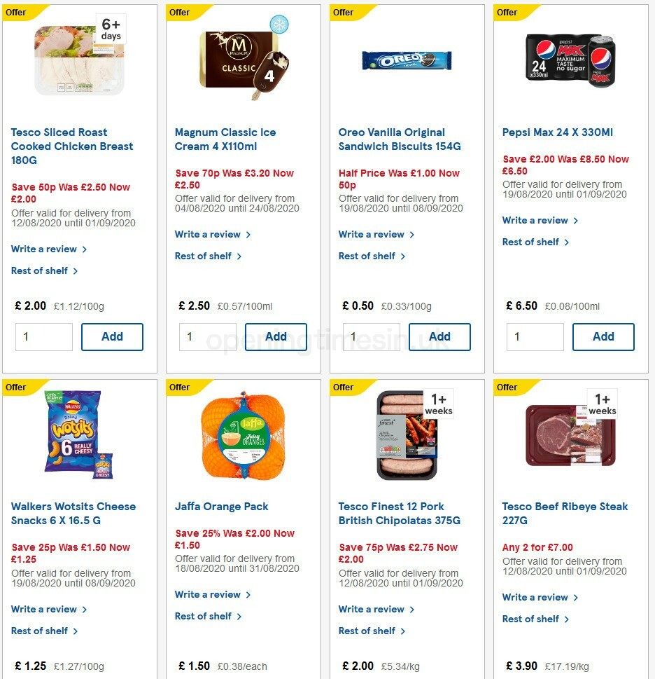 TESCO Offers from 19 August