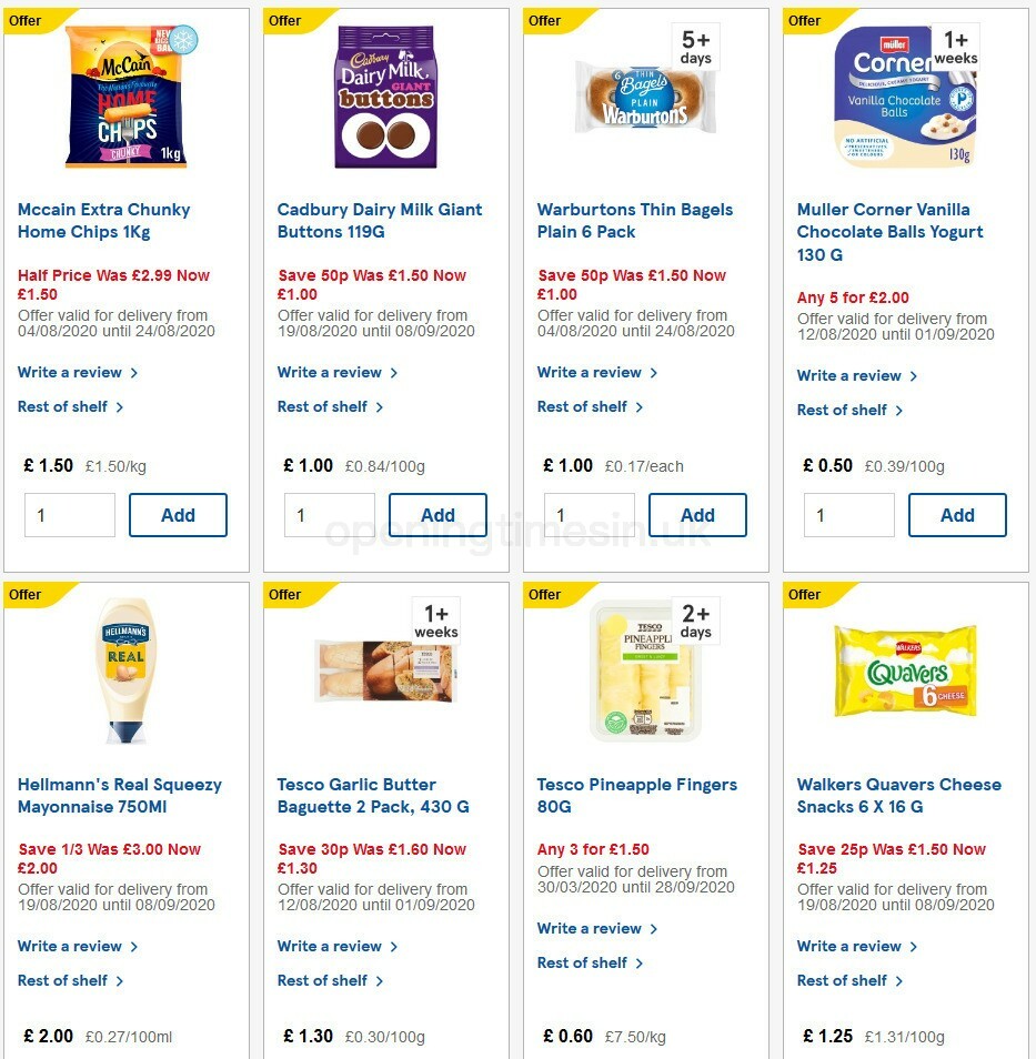 TESCO Offers from 19 August
