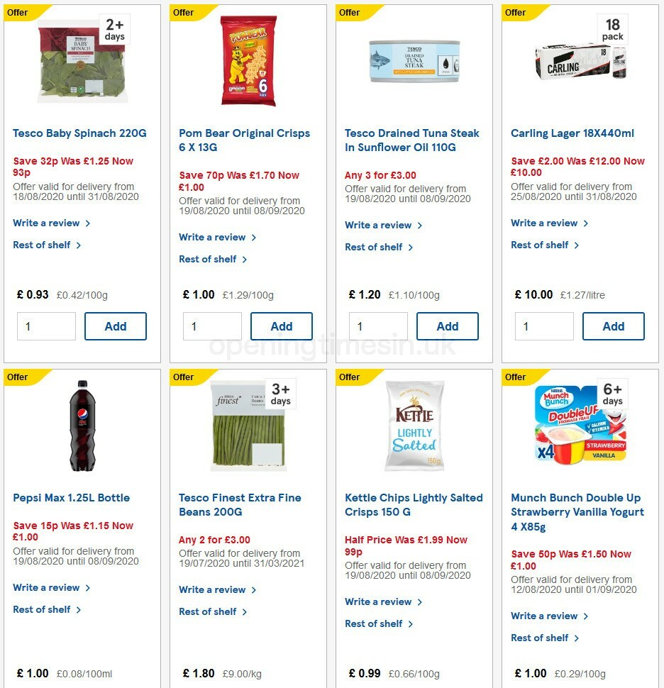 TESCO Offers from 26 August