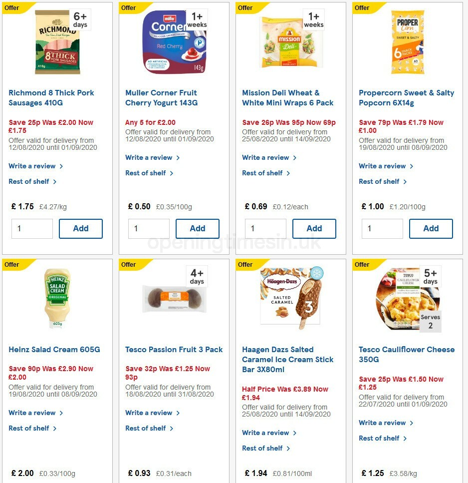 TESCO Offers from 26 August
