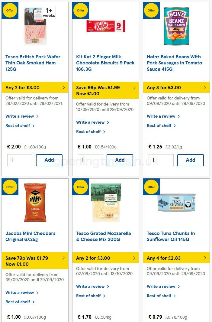 TESCO Offers from 16 September