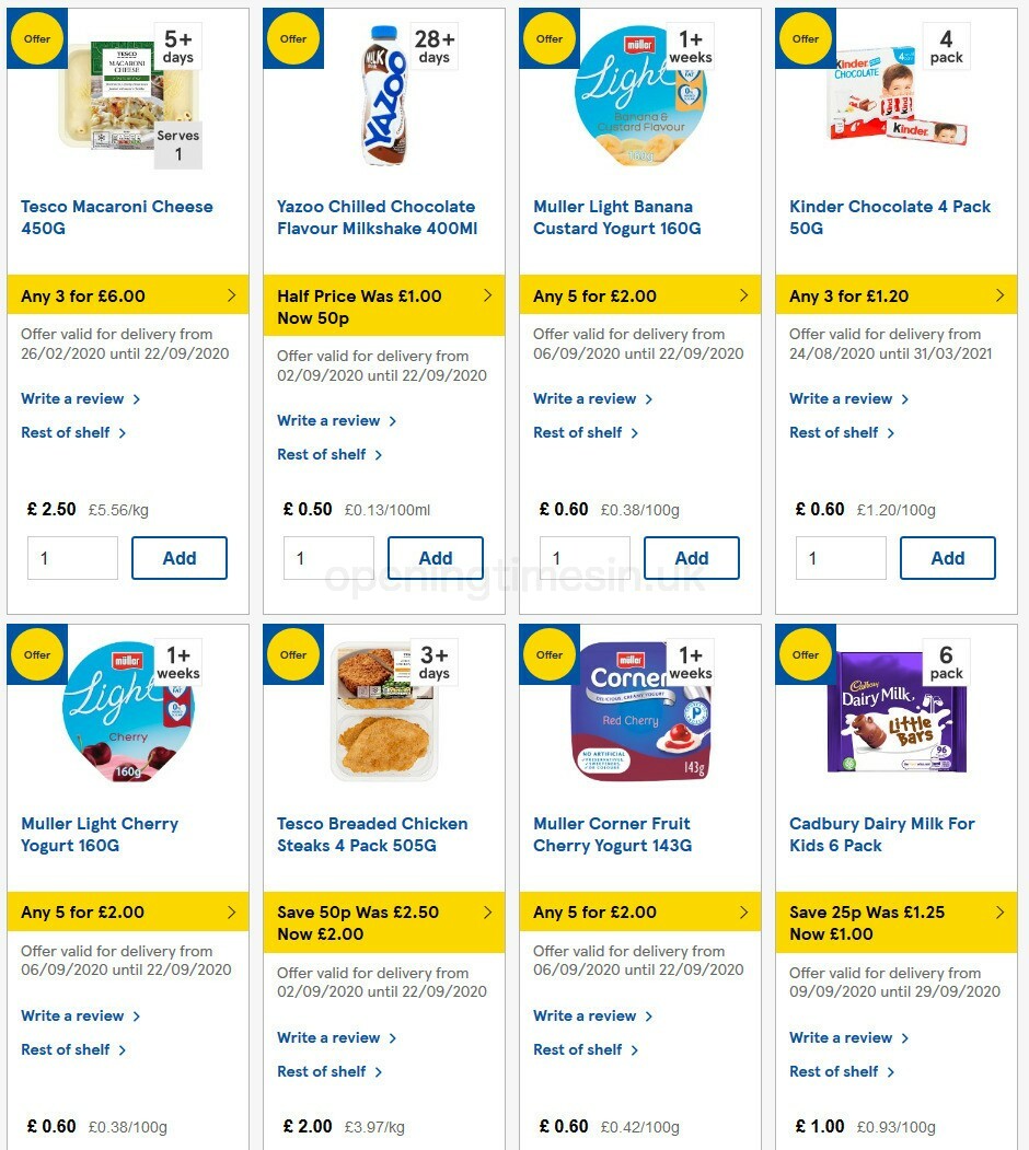 TESCO Offers from 16 September