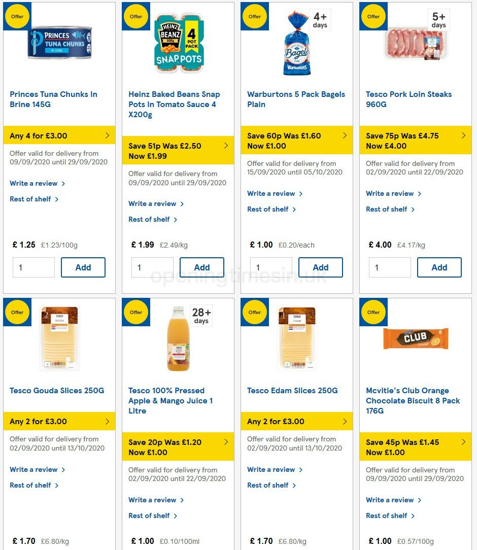 TESCO Offers from 16 September
