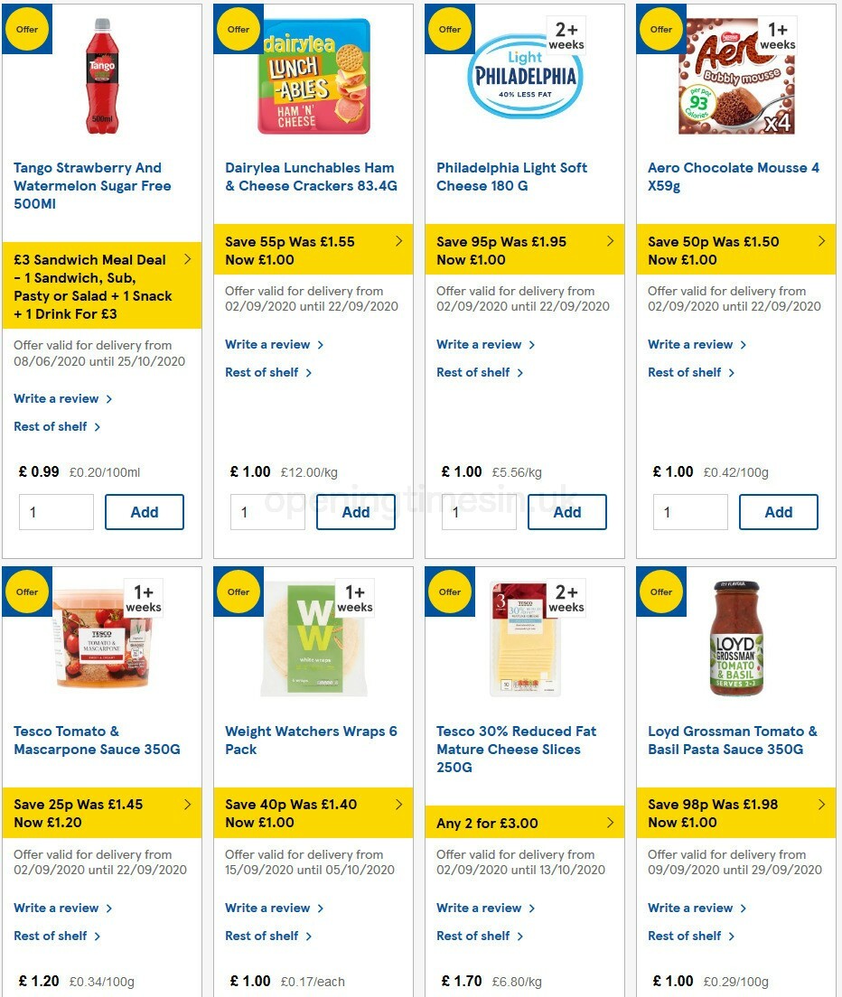TESCO Offers from 16 September