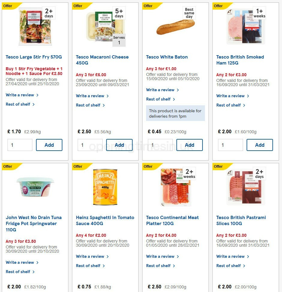 TESCO Offers from 30 September