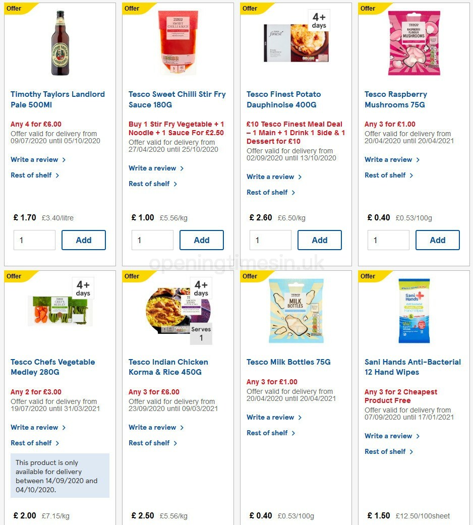 TESCO Offers from 30 September