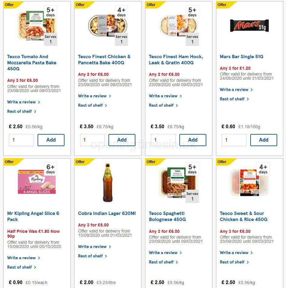 TESCO Offers from 30 September