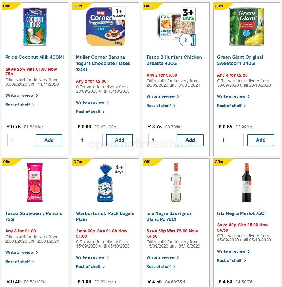 TESCO Offers from 30 September