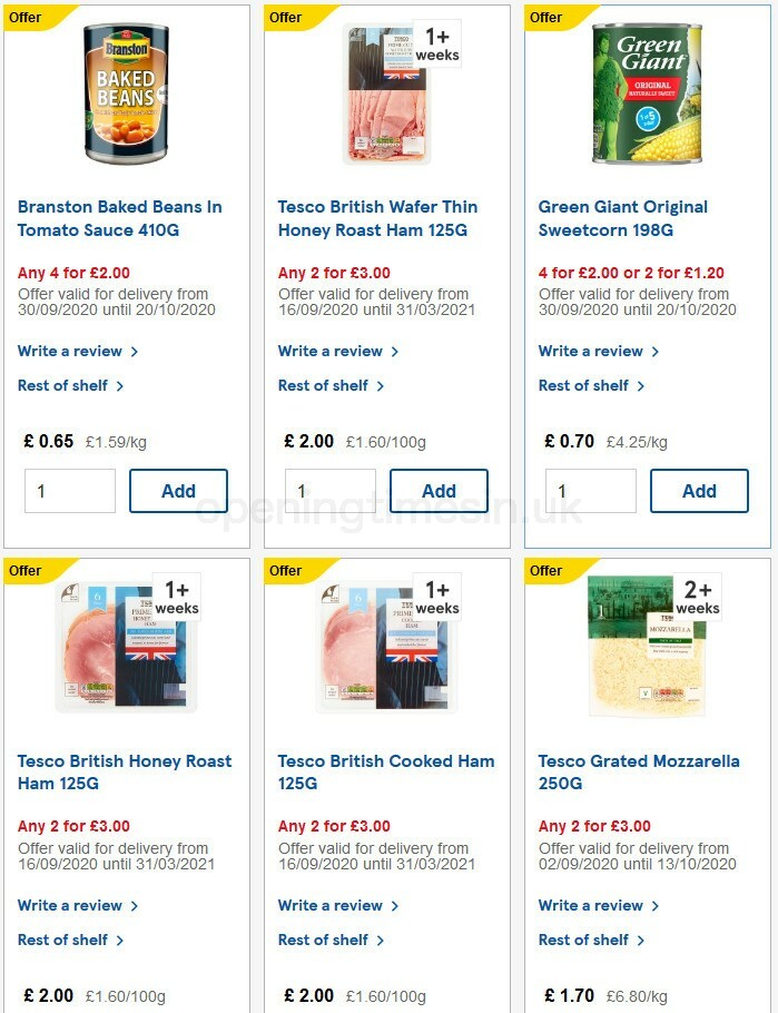 TESCO Offers from 30 September