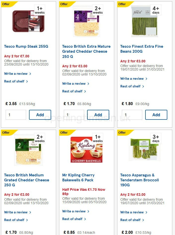 TESCO Offers from 30 September