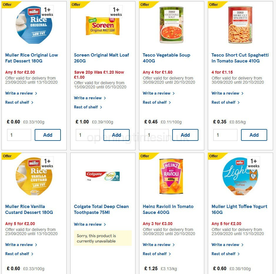 TESCO Offers from 30 September