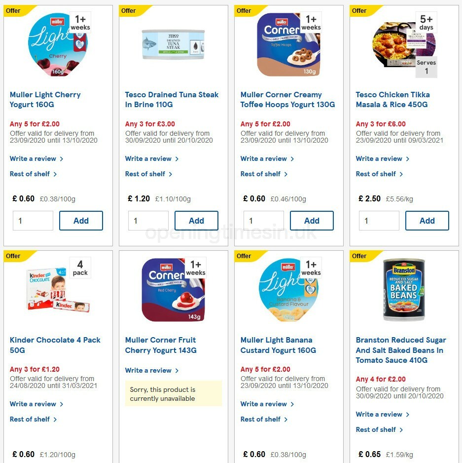 TESCO Offers from 7 October