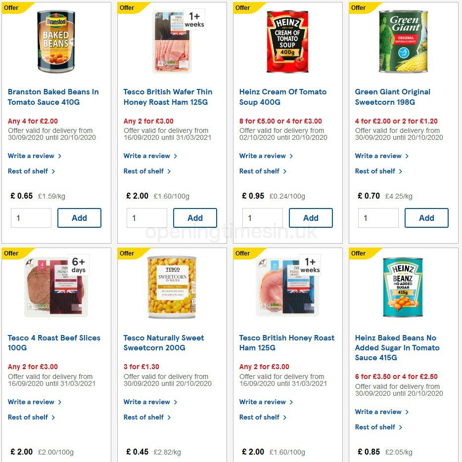 TESCO Offers from 14 October