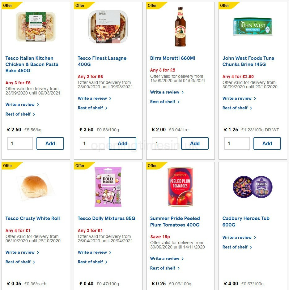 TESCO Offers from 21 October