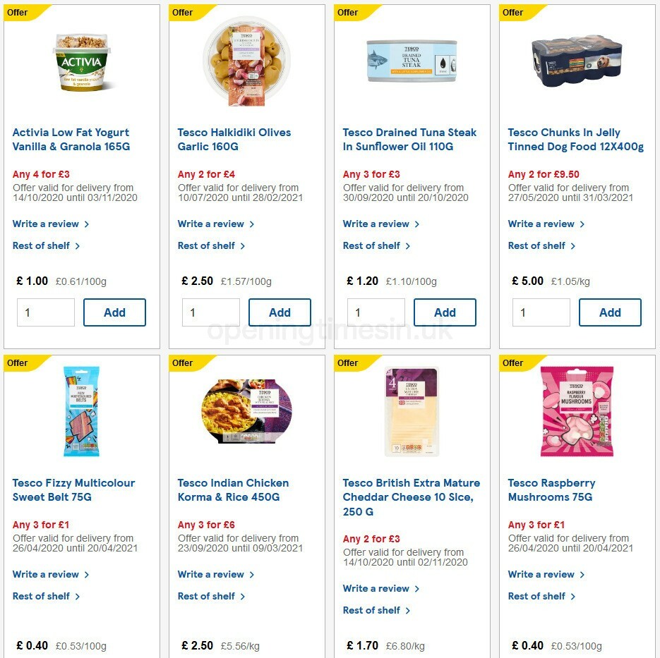 TESCO Offers from 21 October