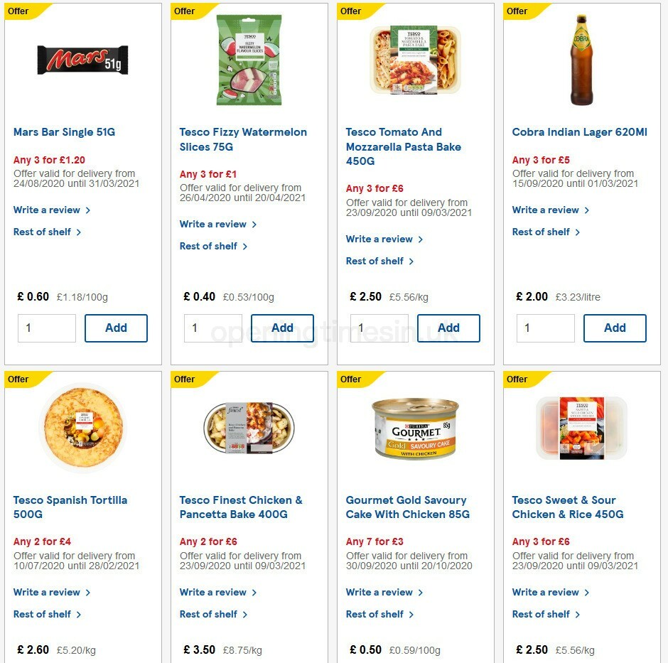 TESCO Offers from 21 October