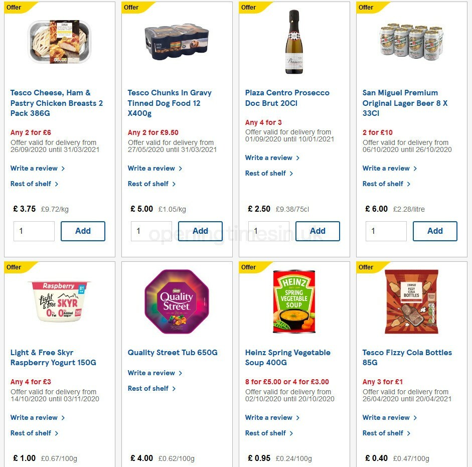 TESCO Offers from 21 October