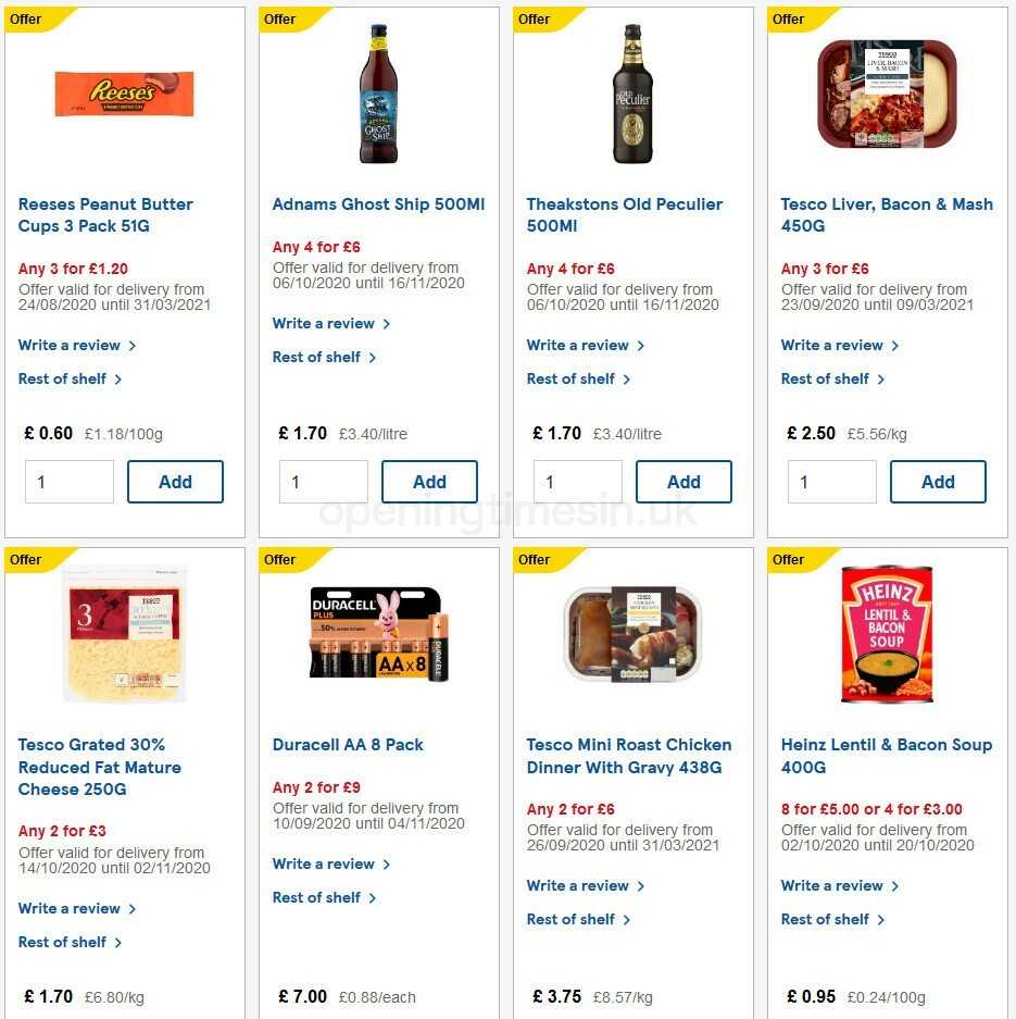 TESCO Offers from 21 October