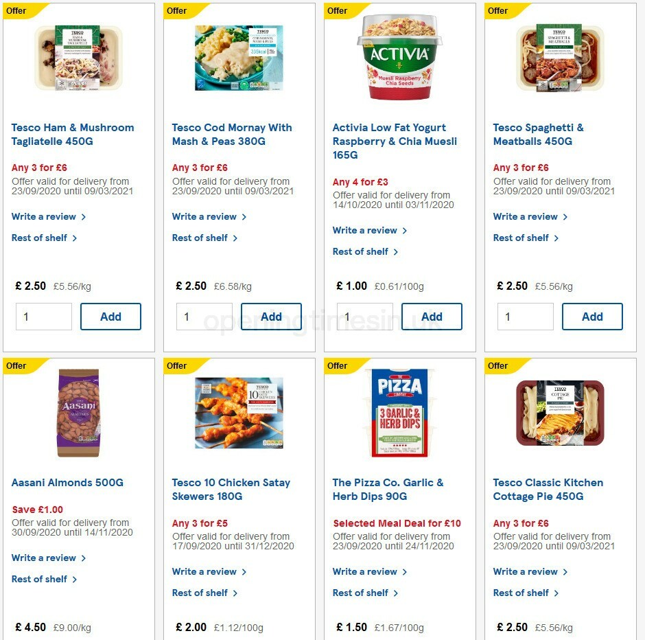 TESCO Offers from 21 October