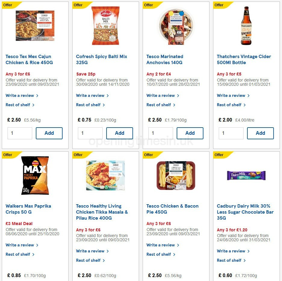TESCO Offers from 21 October