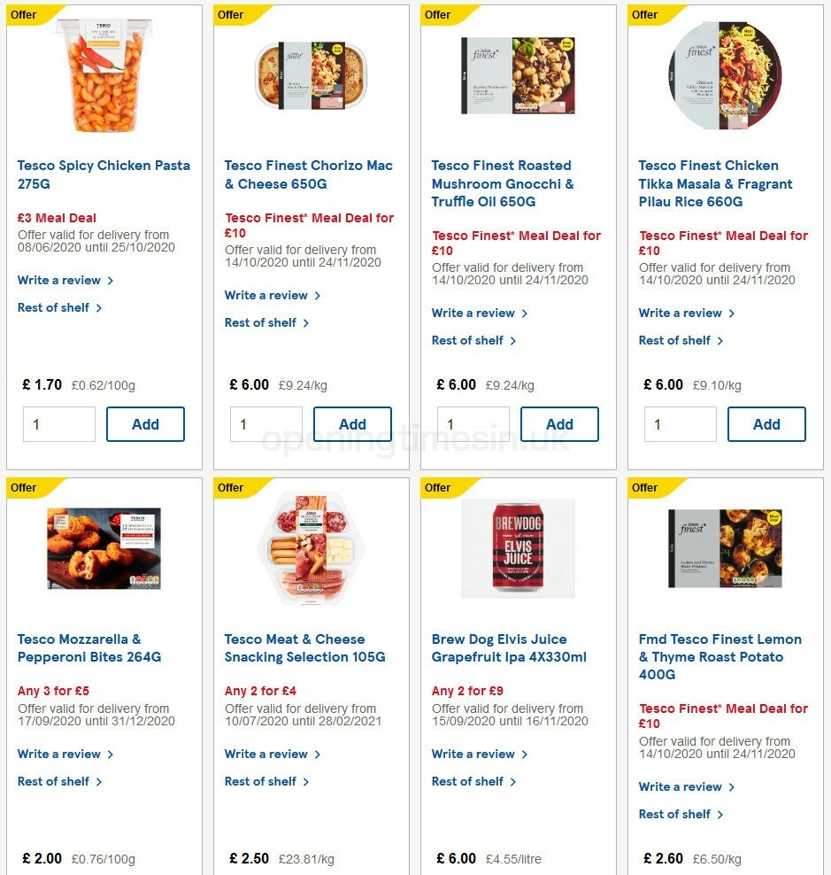 TESCO Offers from 21 October