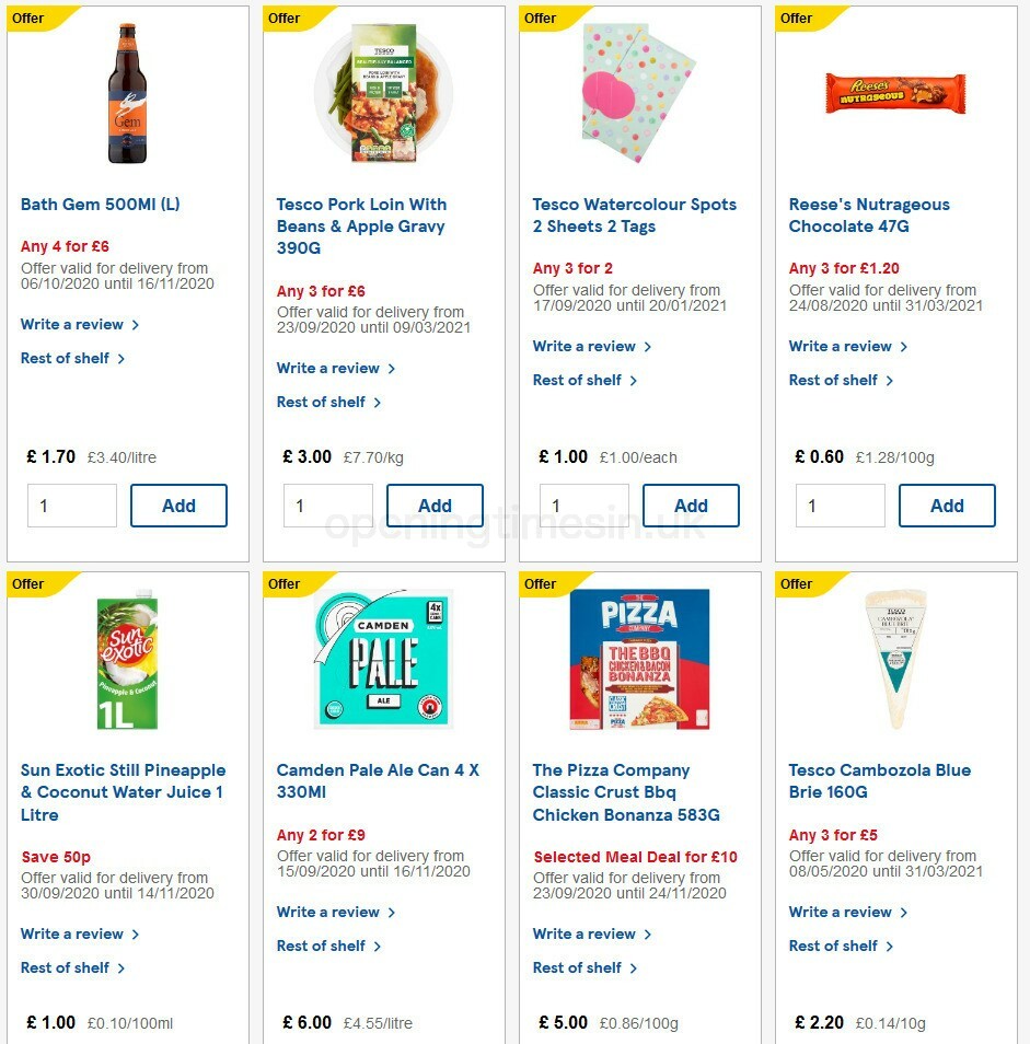 TESCO Offers from 21 October