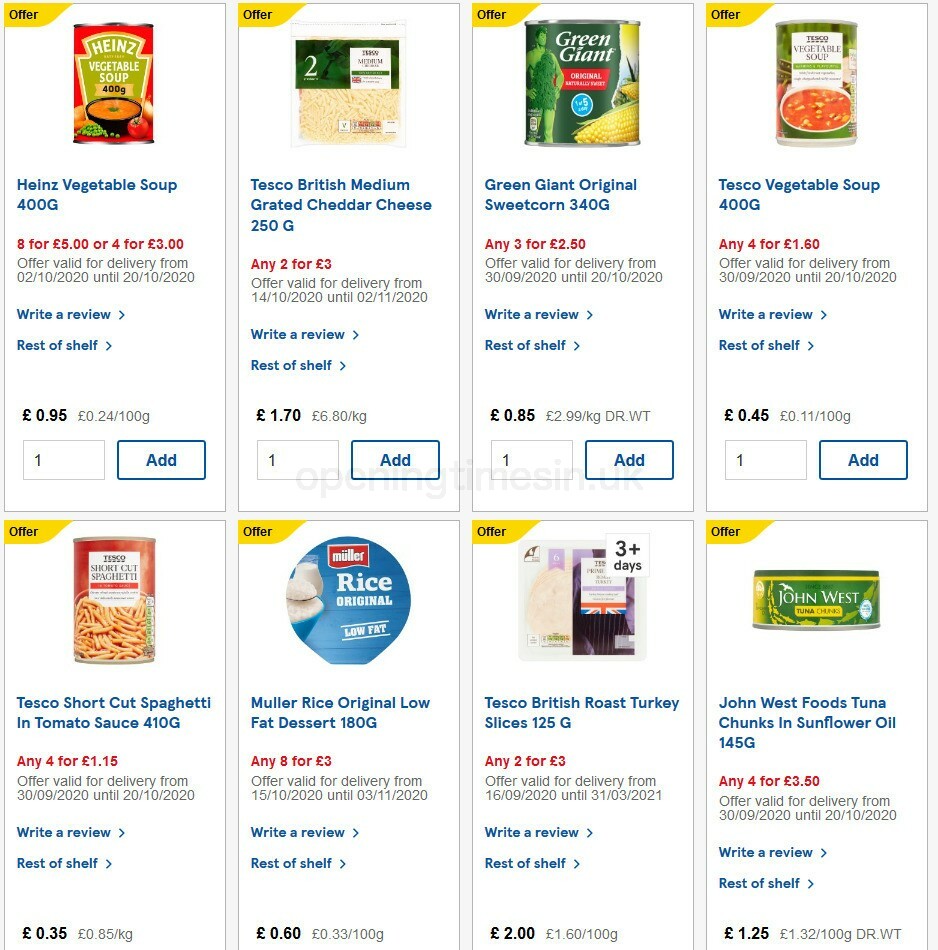 TESCO Offers from 21 October