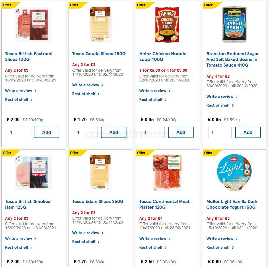TESCO Offers from 21 October