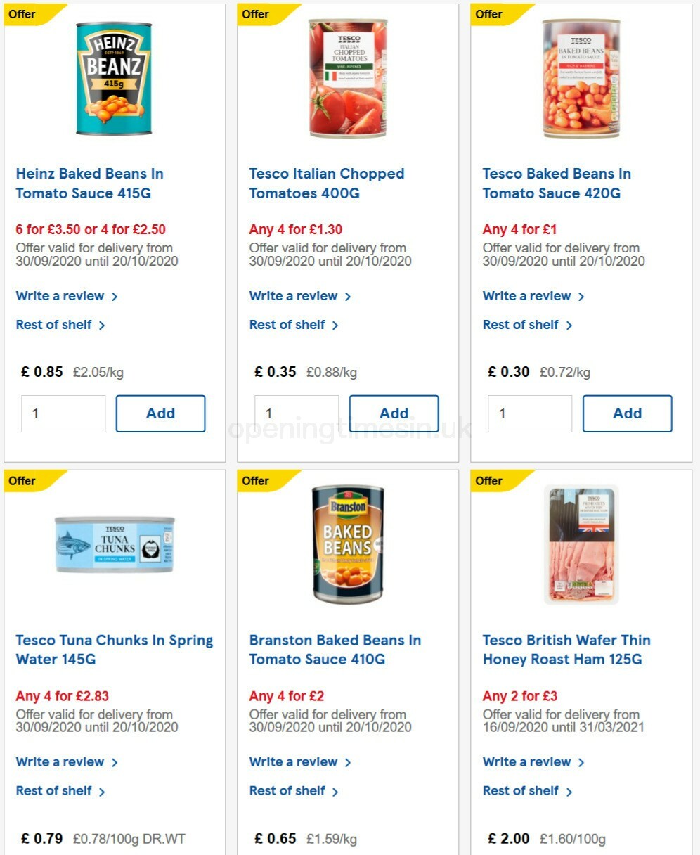 TESCO Offers from 21 October