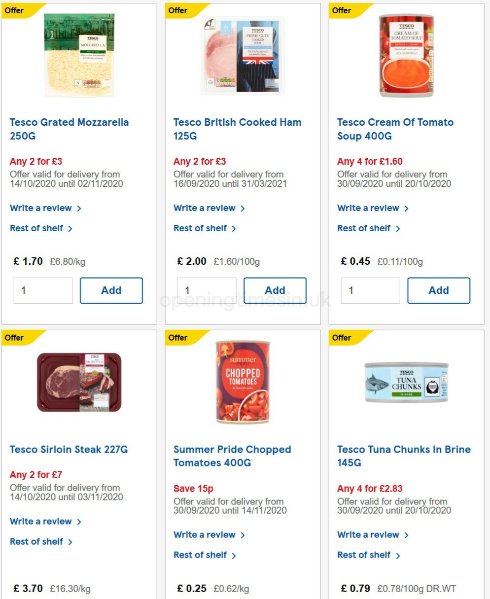 TESCO Offers from 21 October