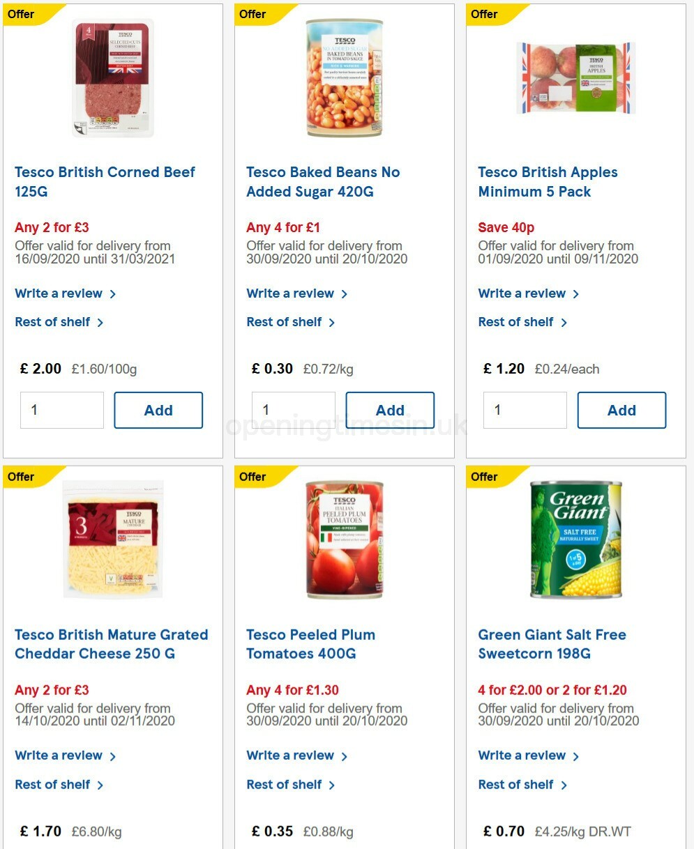 TESCO Offers from 21 October