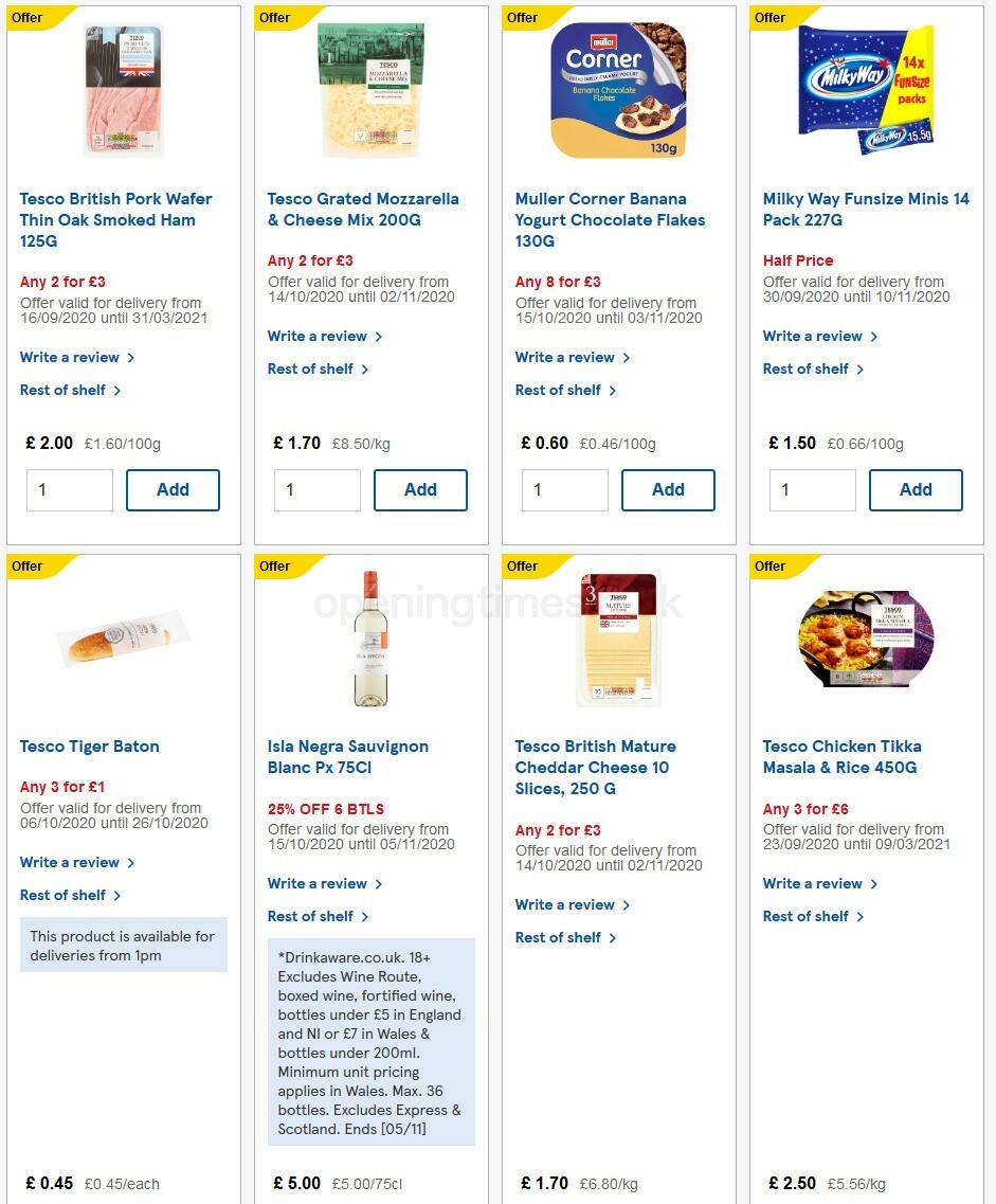 TESCO Offers from 21 October