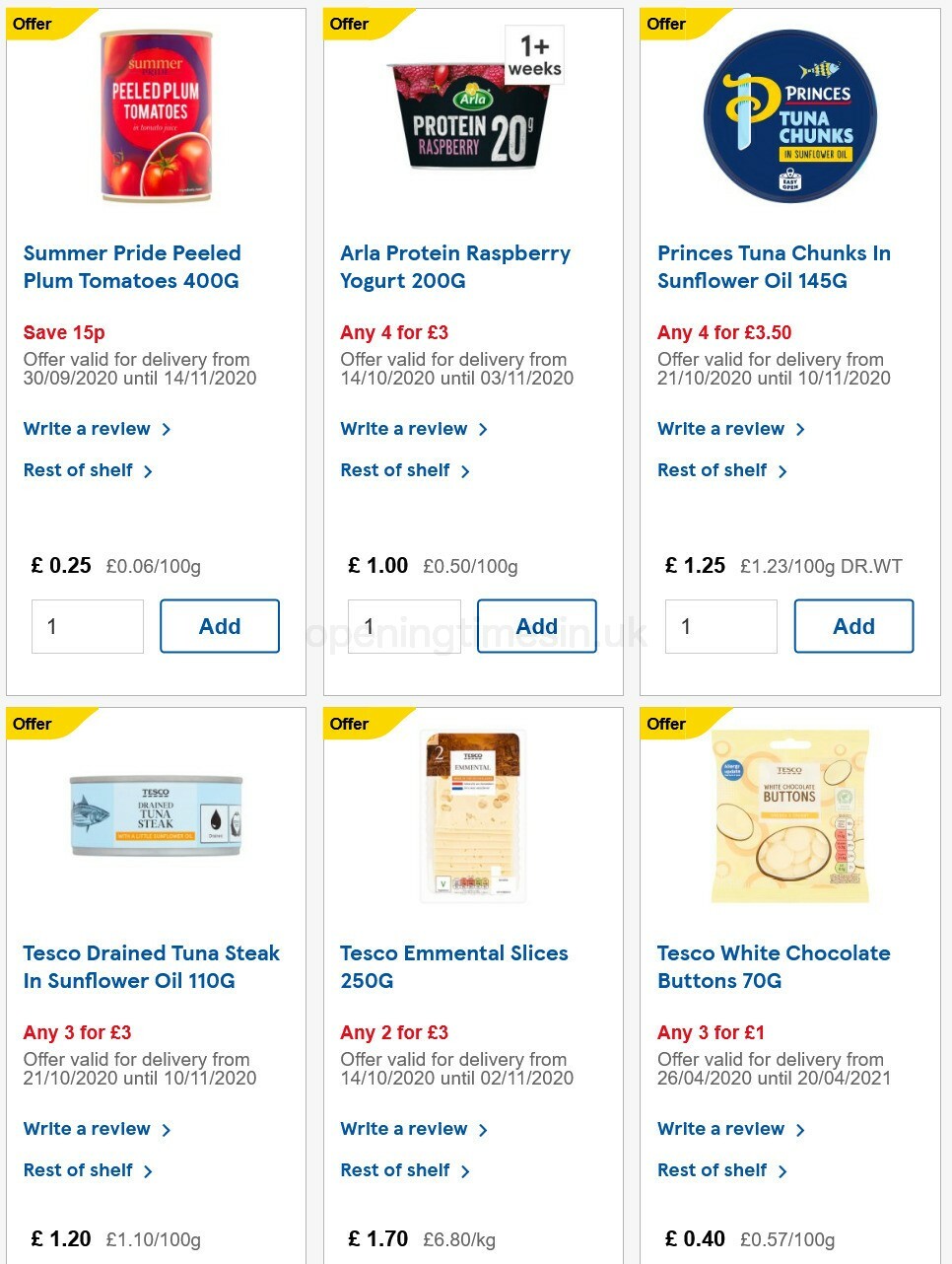 TESCO Offers from 28 October
