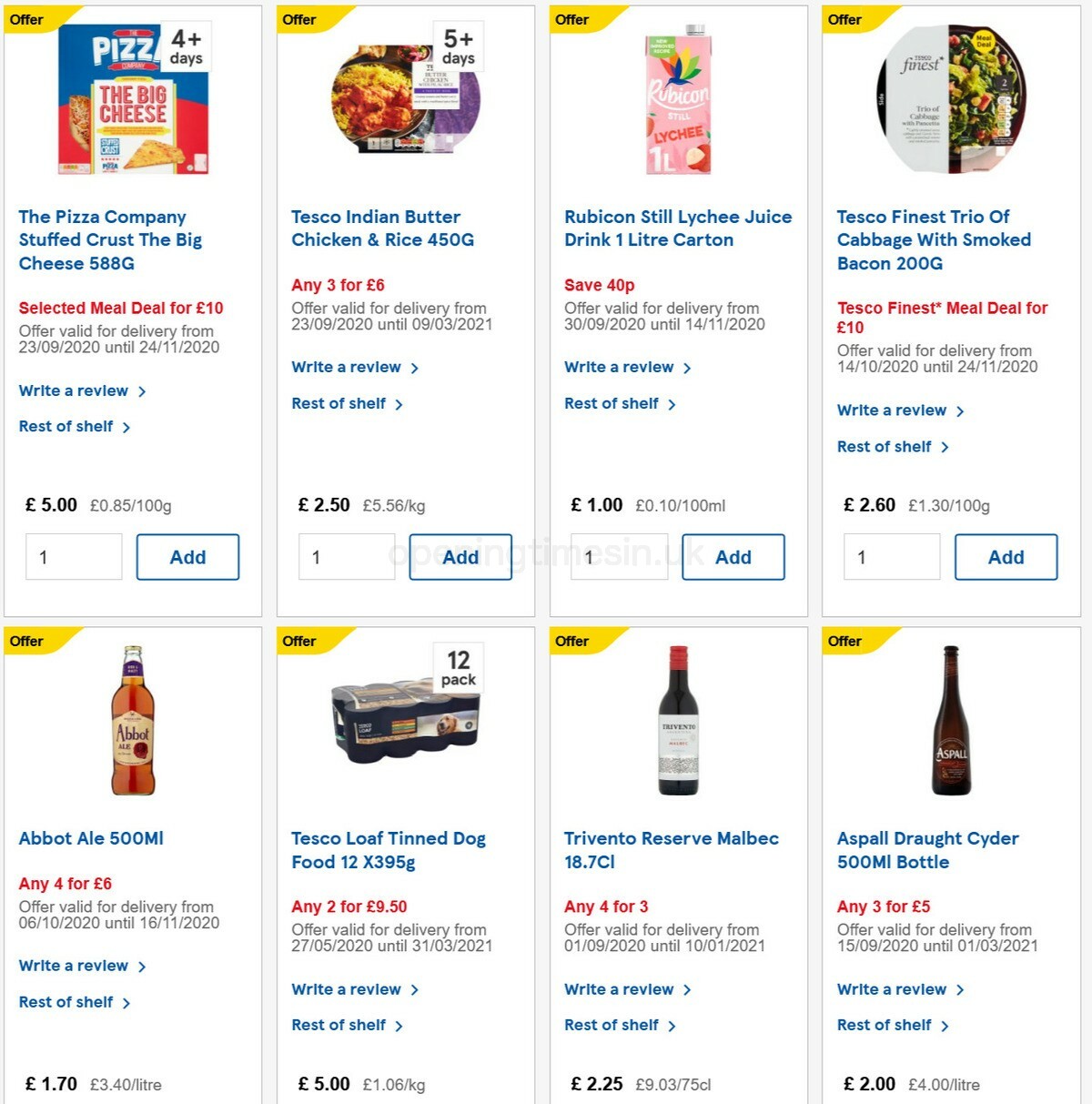 TESCO Offers from 28 October
