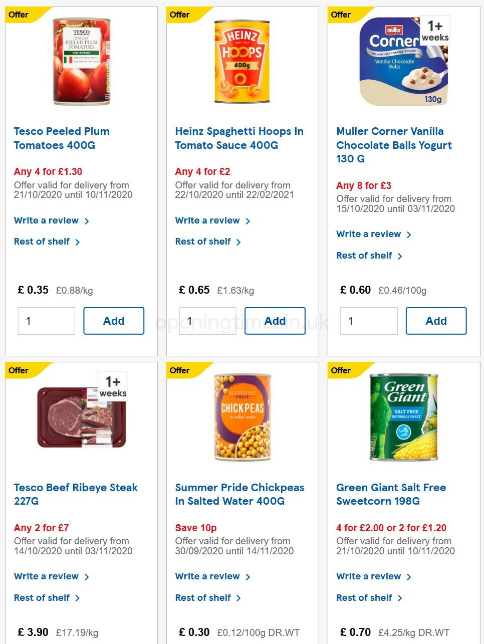 TESCO Offers from 28 October