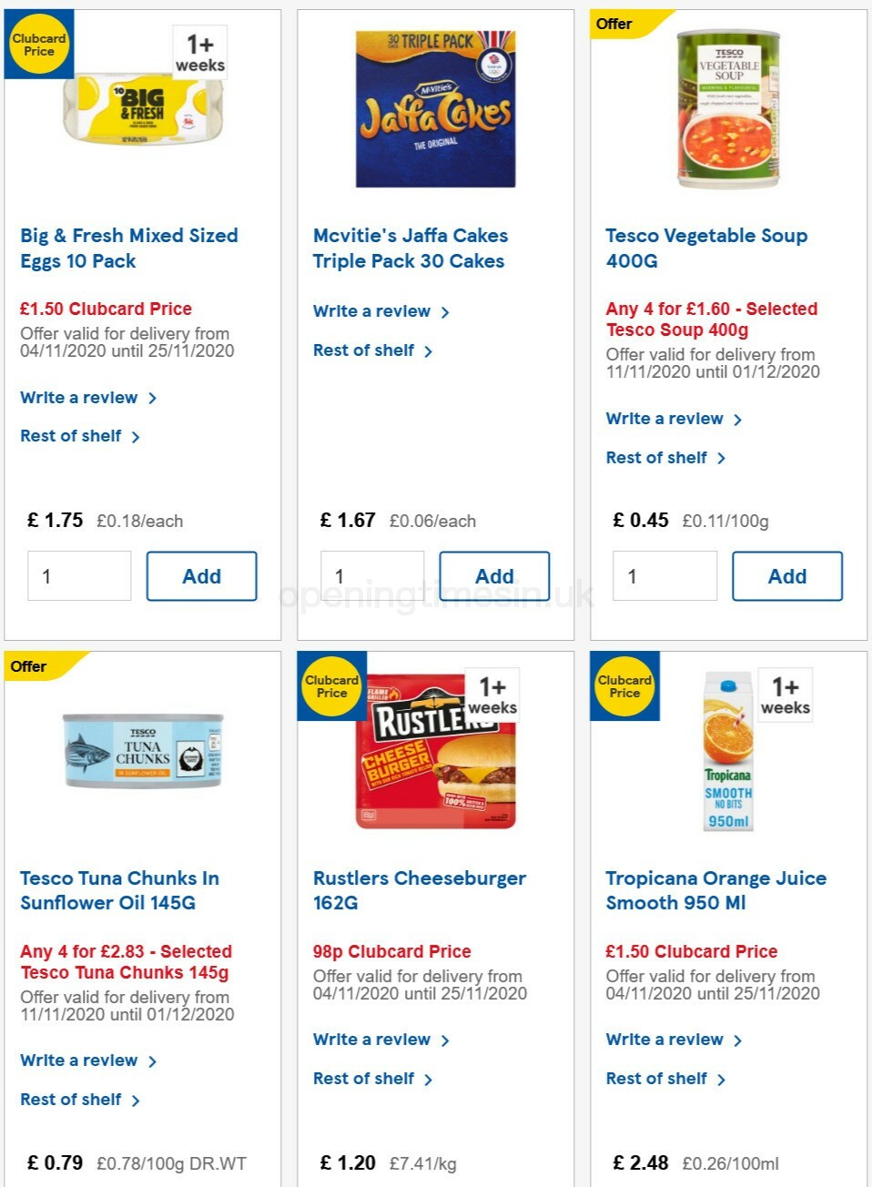 TESCO Offers from 11 November