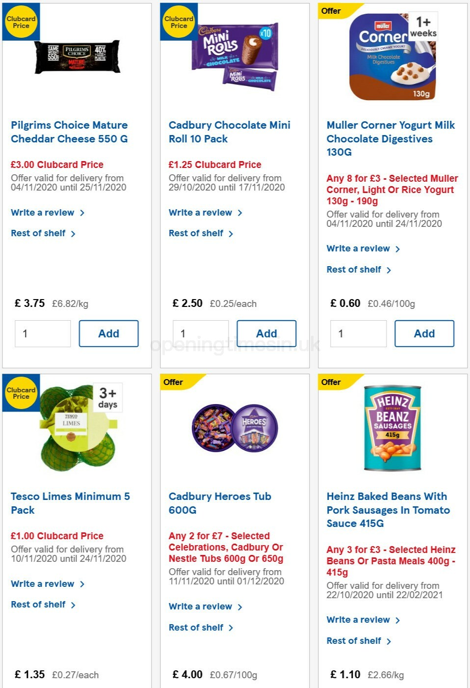 TESCO Offers from 11 November
