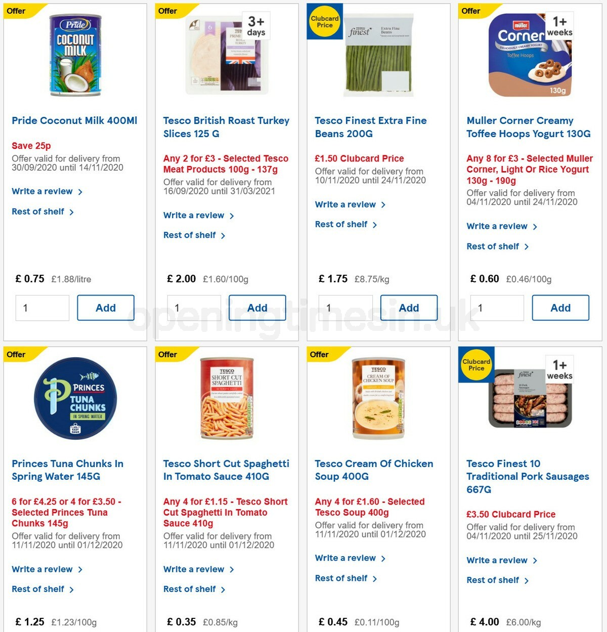 TESCO Offers from 11 November