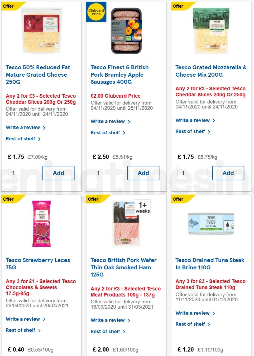 TESCO Offers from 11 November