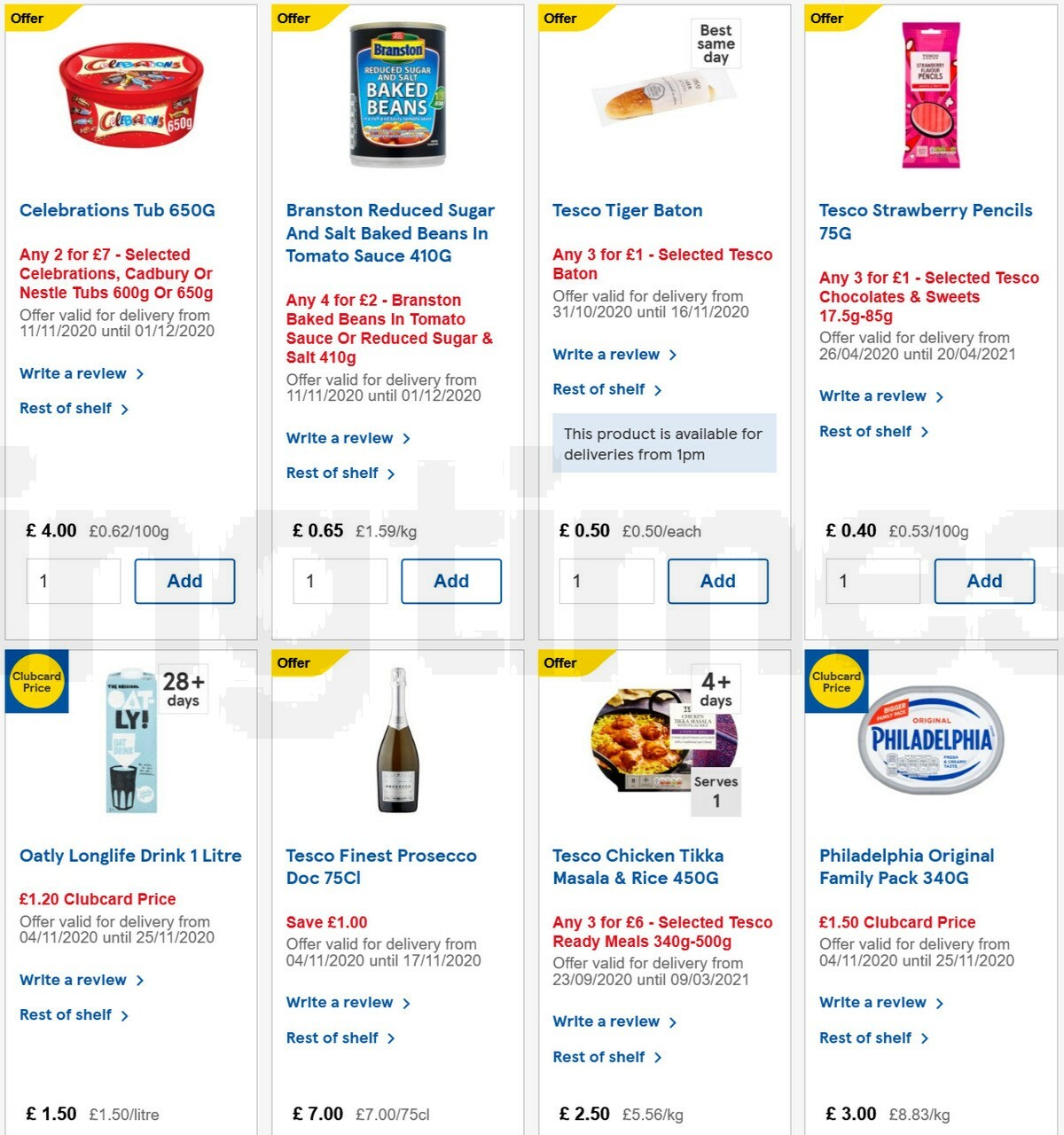TESCO Offers from 11 November