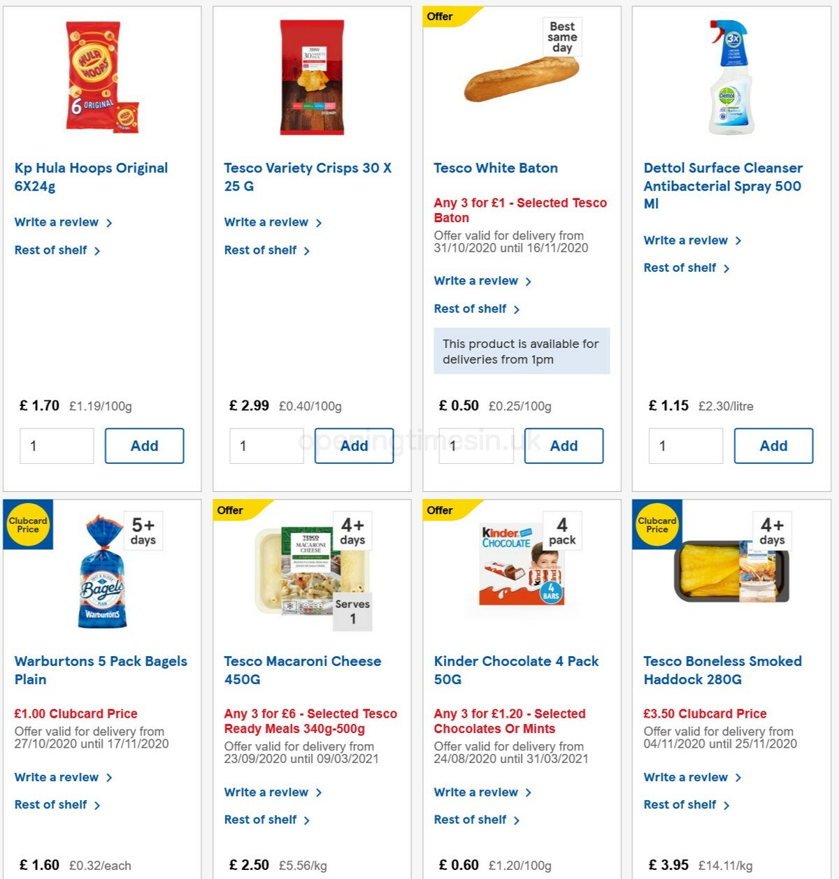 TESCO Offers from 11 November