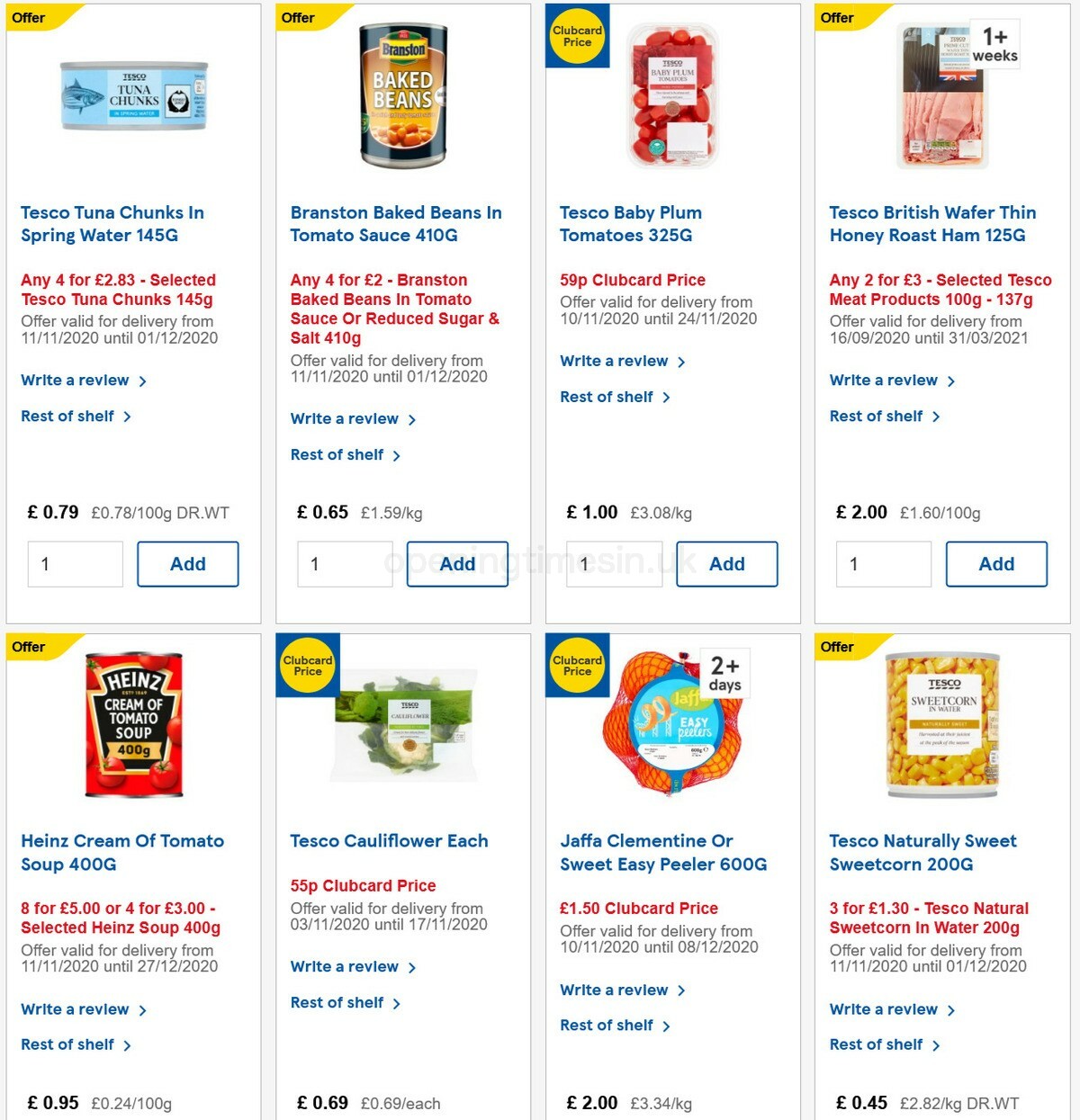 TESCO Offers from 11 November