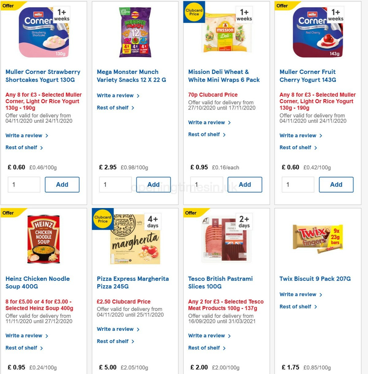 TESCO Offers from 11 November